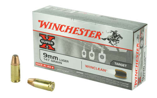 Ammunition Winchester Ammunition Super X 9mm WIN SPRX WINCLEAN 9MM 147GR 50/500 • Model: Super-X